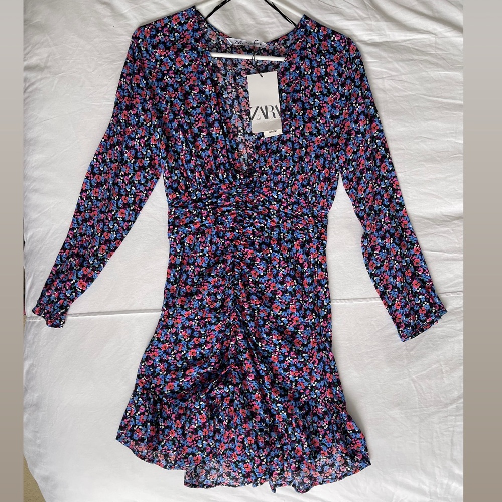 NWT ZARA Long Sleeve Floral Dress